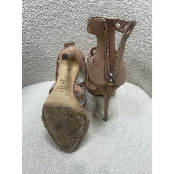 Giuseppe Zanotti Suede Gladiator Heels in Nude Size 36 - Picture 4 of 6